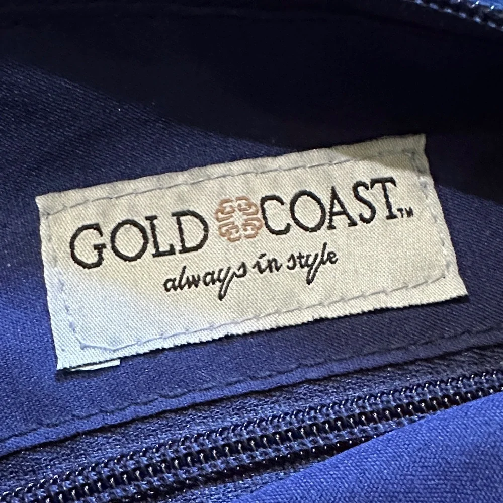 Gold Coast Blue Denim Crossbody Purse Messenger Bag w/ Many Pockets